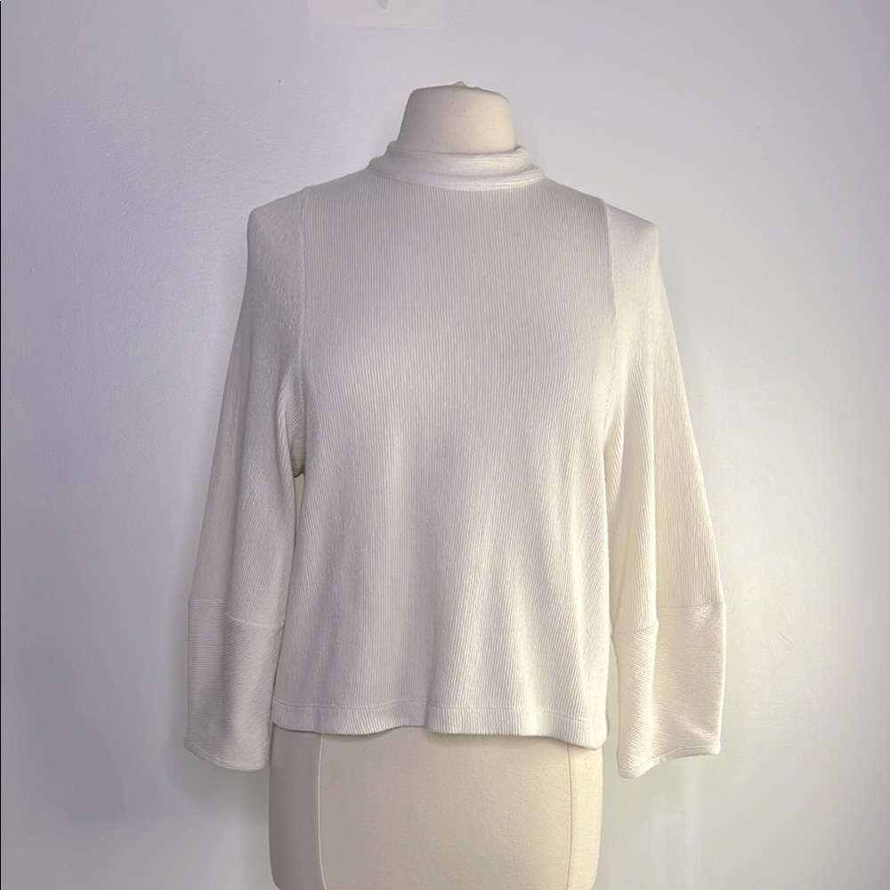 Madewell Texture & Thread cotton mock neck sweater top size small